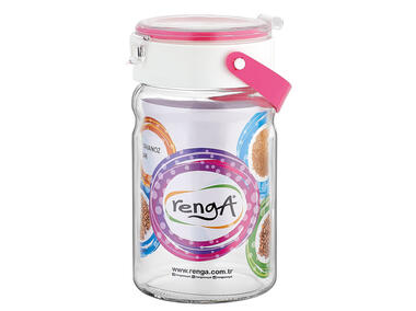 Zdjęcie: Słoik szklany z plastikową pokrywą 1,4 L różowy ALTOMDESIGN