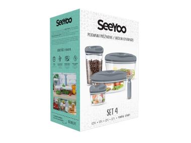 Zdjęcie: Zestaw 4 sztuk pojemników próżniowych multikolor SEEYOO