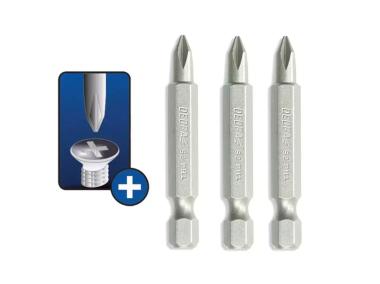 Zdjęcie: Końcówki wkrętakowe Phillips PH2x50 mm 3 szt. blister DEDRA