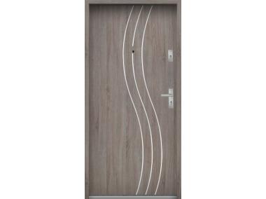 Zdjęcie: Drzwi wejściowe do mieszkań Bastion R-60 Dąb szary 80 cm (NW) lewe ODO KR CENTER