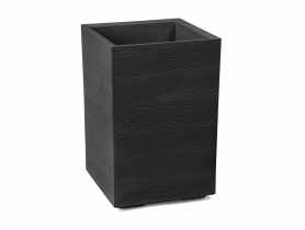 Kwietnik Karo 400x400x600 mm deska recycled, czarny LAMELA