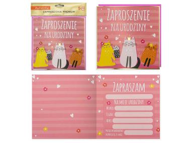 Zdjęcie: Zaproszenie PMZ-101 Urodziny - kotki KUKARTKA