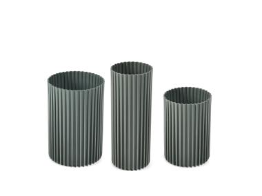 Zdjęcie: Zestaw wazonów Nemo, 3 sztuki recycled, szarozielony LAMELA