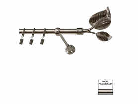 Karnisz pojedynczy Zeus fi 19 mm - 160 cm liść nikiel KARWEL