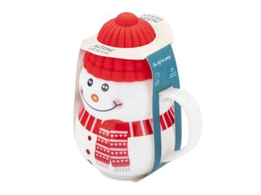Zdjęcie: Kubek zimowy 380 ml z silikonową czapeczką bałwanek A ALTOM DESIGN