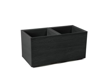 Zdjęcie: Kwietnik Karo 800x400x400 mm deska recycled, czarny LAMELA