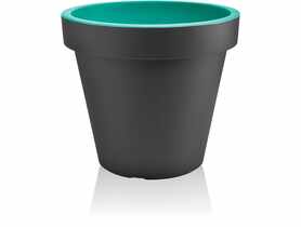 Doniczka Metro 39 cm  antracyt turkus GARDEN LIFE