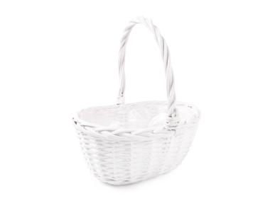 Zdjęcie: Koszyk z uchwytem 28x24x14/31 cm biały TIN TOURS