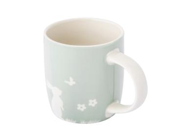 Zdjęcie: Kubek baryłka szeroka 360 ml dekoracja zajączek z motylem zielony ALTOM DESIGN