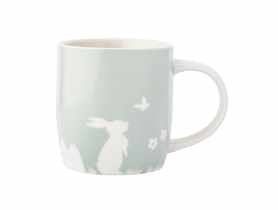 Kubek baryłka szeroka 360 ml dekoracja zajączek z motylem zielony ALTOM DESIGN