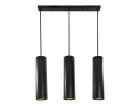 Lampa wisząca Lati 3 czarny mat + złoty w środku IL MIO