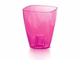 Doniczka Coubi różowy transparentny 13 cm PROSPERPLAST