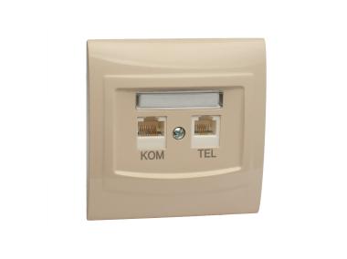 Zdjęcie: Gniazdo komputerowo-telefoniczne Vega GPKT-1 V/F Forex beż POLMARK