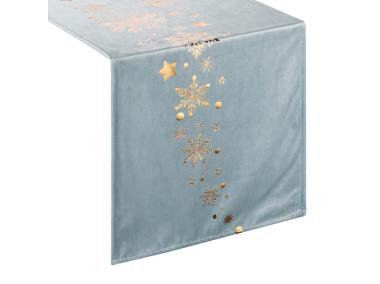 Zdjęcie: Bieżnik świąteczny 40 x 140 cm stalowo - złoty EUROFIRANY
