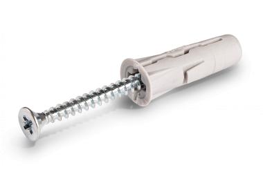 Zdjęcie: Kołek rozporowy uniwersalny Uno fi 10 z wkrętem 6x50 mm, 100 sztuk RAWLPLUG
