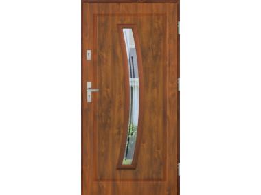 Zdjęcie: Drzwi zewnętrzne stalowo-drewniane Disting Mario 02 Dąb złoty 80 cm prawe KR CENTER