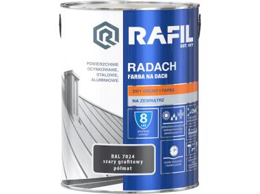 Zdjęcie: Farba na dach Radach szary grafitowy RAL7024 5L RAFIL