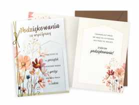 Karnet DKP-095 Podziękowania za współpracę - kwiatki KUKARTKA