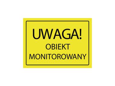Zdjęcie: Oznaczenie "Uwaga! Obiekt monitorowany" 24x33 cm METRO