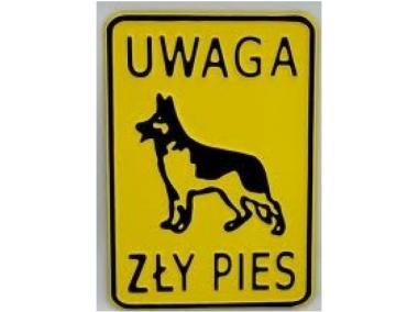 Zdjęcie: Tablica ostrzegawcza metalowa Uwaga zły pies 20x14 cm średnia TATRAPET