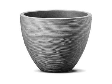 Zdjęcie: Donica ryflowana okrągła 40x31 cm szara PATIO