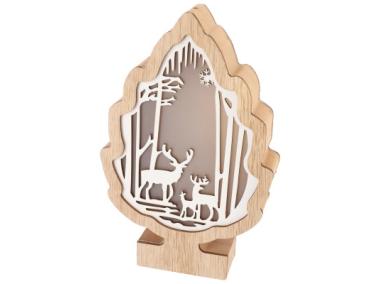 Zdjęcie: Dekoracja drewniana z oświetleniem 5 LED ( 2xAAA nie zawiera) 23 cm JUMI