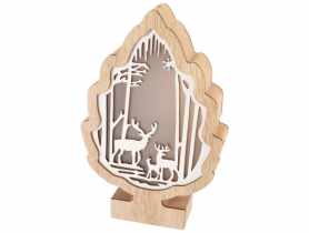 Dekoracja drewniana z oświetleniem 5 LED ( 2xAAA nie zawiera) 23 cm JUMI