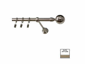 Karnisz pojedynczy Zeus fi 19 mm - 200 cm kula złoto KARWEL