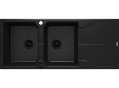 Zdjęcie: Zlewozmywak Andante nero granit 2K Z/O 1160x500x224,3,5", space saver DEANTE
