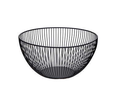 Zdjęcie: Koszyk na owoce metalowy okrągły 25,5x13 cm czarny ALTOMDESIGN