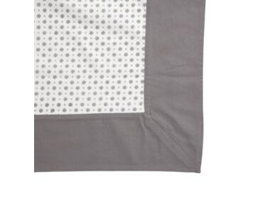 Zdjęcie: Obrus 80x80 cm biały z dekoracją szara rozeta, obszycie szare ALTOMDESIGN