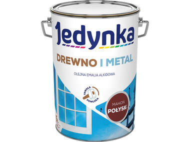 Zdjęcie: Emalia olejno-alkidowa drewno i metal mahoń 5 L połysk JEDYNKA