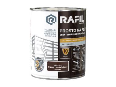 Zdjęcie: Gruntoemalia prosto na rdzę półmat RAL8017 0,75L RAFIL