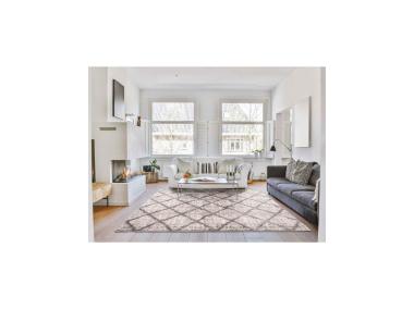 Zdjęcie: Dywan Bilbao Shaggy 80x150 cm romby beżowy MULTI-DECOR