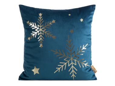 Zdjęcie: Poduszka welwetowa świąteczna 45x45 cm granatowo-złota EUROFIRANY