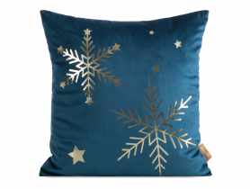 Poduszka welwetowa świąteczna 45x45 cm granatowo-złota EUROFIRANY