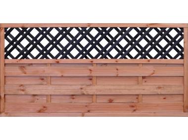 Zdjęcie: Płot ażurowy Duo R34 prosty 180x90 natural, antracyt SOBEX