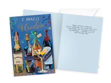 Zdjęcie: Karnet DK-1153 Urodziny - butelki KUKARTKA
