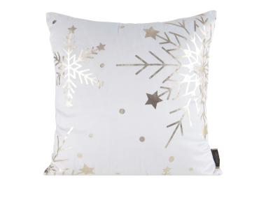 Zdjęcie: Poduszka welwetowa świąteczna 45x45 cm biało-złota EUROFIRANY