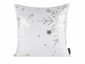 Poduszka welwetowa świąteczna 45x45 cm biało-złota EUROFIRANY