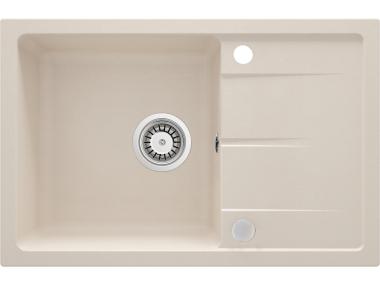 Zdjęcie: Zlewozmywak Leda beż granit 1K Z/O 670x440x164, 3,5", osprzęt space saver DEANTE
