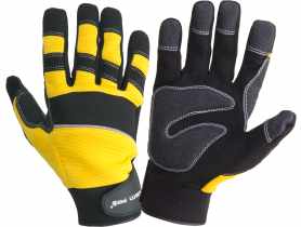 Rękawice warsztatowe czarno-żółte,  10, CE, LAHTI PRO