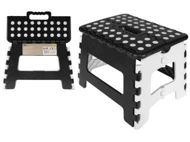 Zdjęcie: Taboret Alex, wysokość 22 cm, black & white DECOR