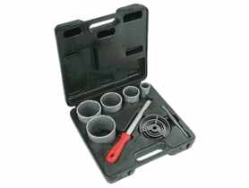 Otwornice wolframowe 32-83 mm, zestaw 5 sztuk + pilnik VERTO