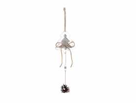 Zawieszka z drewnianą choinką 45 cm TIN TOURS