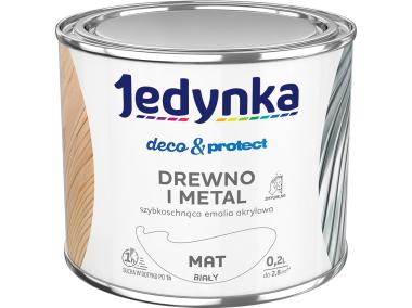 Zdjęcie: Emalia akrylowa Deco&Protect drewno i metal mat biały 0,2 L JEDYNKA