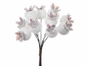 Dzika róża w wiązce 10 sztuk główek biały 12 cm JUMI