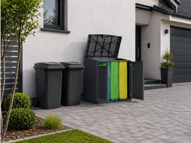 Zdjęcie: Szafka do segregacji odpadów 3-komorowa 90x55x100 cm OŁER