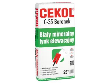 Zdjęcie: Tynk mineralno-polimerowy baranek C-35, 25 kg CEKOL