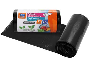Zdjęcie: Worki na śmieci Prima 80 l LDPE czarne, 15 sztuk SIMPLE SOLUTIONS
